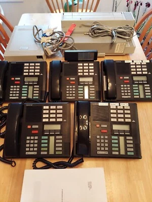Nortel Networks Norstar Compact ICS Phone Panel System w/ 5 Desk Sets & Flash - Image 1 of 4