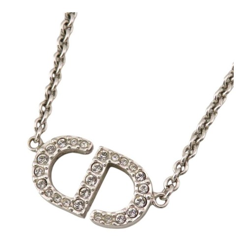 Dior Petite CD Collana Metallo Cristallo Unisex 【A】