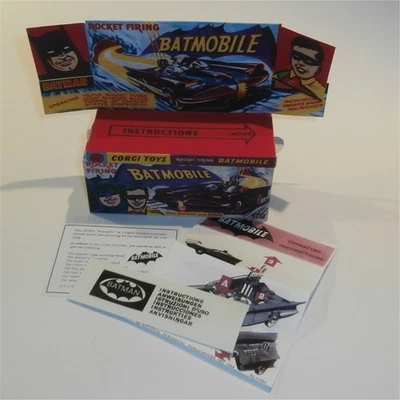 Corgi Toys  267 Batman Robin Batmobile Empty Repro 1st Issue Box & Inserts - Image 1 of 4