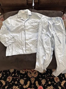 NWOT Vermont Country Store Sz XL Blue Cotton Pajamas Men 2Piece - Picture 1 of 10