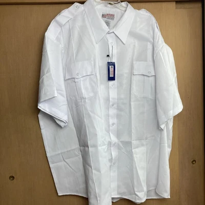 NUEVO CON ETIQUETAS (Lote de 2) TALLA 7XL - Camisa de vestir manga corta blanca con botones TALLA 26-26,5 Foto 1 de 4