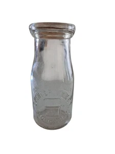 Vintage Rare Half 1/2 Pint Bottle & Lid. Spencer Milk Co. Sidney NEW YORK. Clear - Picture 1 of 4