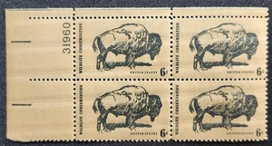 US Scott 1392 - Wildlife Buffalo - 2 - MNH - 1970 Issue - Plate Block of 4 - Picture 1 of 1