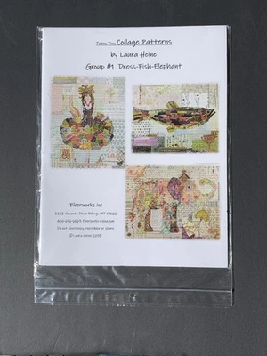 Teeny Tiny Collage Patterns by Laura Heinie Group#1  Dress-Fish-Elephant - Image 1 of 2