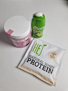 Set Protein HEJ MORE ROCKA Whey Strawberry Joghurt Vanille Lemon Limette Soda - Bild 1 von 8