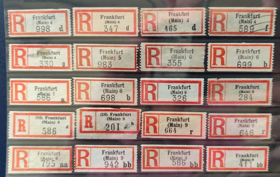 20 R-Zettel Frankfurt/Main 4,9 Deutsches Reich laut Scan von privat - Bild 1 von 1