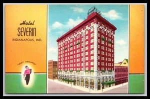 Hotel, SEVERIN, Indianapolis, Indiana - Old Postcard H5 - Picture 1 of 2