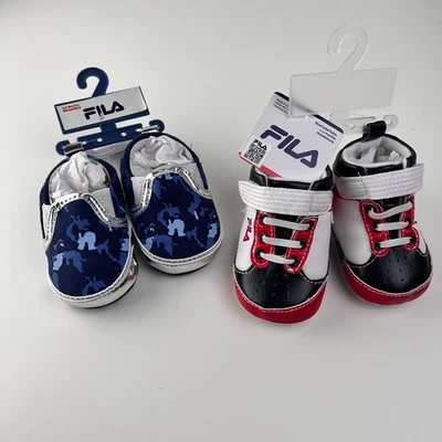 FILA Bebé - Bebé - 0-6 meses Zapatos sin cordones - 2pk ¡NUEVO!! Foto 1 de 4