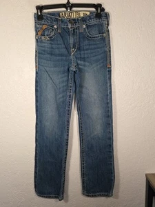 ARIAT Denim Jeans B5 Slim Boys Youth Size 12 Blue Straight Leg Adjustable Waist - Picture 1 of 5