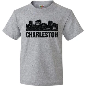 Inktastic Charleston Skyline Grunge Youth T-Shirt Skylines Charlestone West Born - Picture 1 of 9