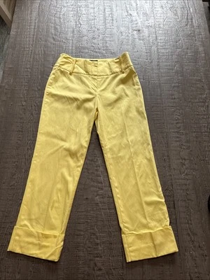 Y2K Bebe желтый укороченные брюки сделано в США размер 4 эластичной высокая талия - Изображение 1 из 4