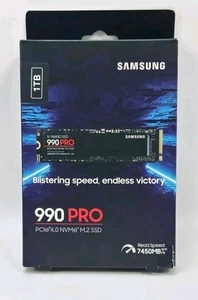 Samsung 990 PRO MZ-V9P1T0 Black PCle 4.0 NVMe 1 TB Storage Solid State Drive SSD - Picture 1 of 2