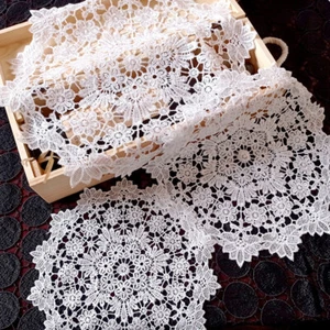 Round Cotton Crochet Lace Doily Handmade Placemat Flower Coaster Mat 20/30/40CM - Picture 1 of 43