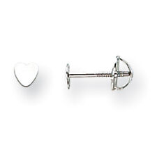 14K White Gold Tiny Heart Stud Baby Earrings Screw Back Madi K Childrens Jewelry