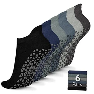 Non Slip Yoga Socks with Grips for Pilates, Ballet, Barre, Large 6 Pairs-typ a - Picture 1 of 8