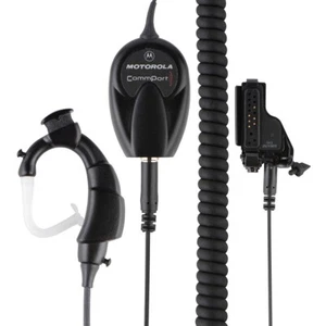 Motorola NTN1625 Commport Ear Microphone System w/ Push-To-Talk On Radio Adapter - Picture 1 of 4