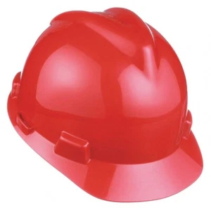[1] MSA V-Gard 500 Protective Caps, 4 Point Fas-Trac, Red 454-10034022 - Picture 1 of 3