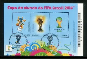 BRAZIL 2014 - Souvenir sheet Fifa World Cup Football Trophy Canceled - MNH - Picture 1 of 1