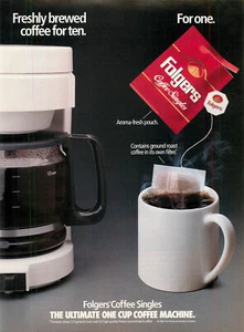 Magazine Print Ad FOLGERS 1993 Coffee Single Pouches Bags Instant - Picture 1 of 1