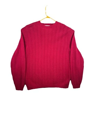 Vintage Bill Blass Fisherman Sweat Shirt Size Medium USA Chunky Knit 100% Cotton - Image 1 of 4