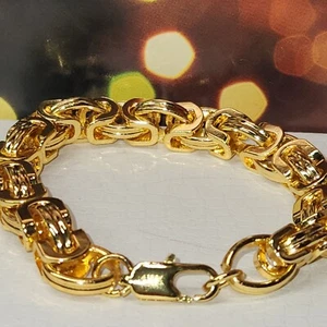 #2291, 18K VERGOLDET SIGNIERTES BYZANTINISCHES ARMBAND, 8 ZOLL - Bild 1 von 5