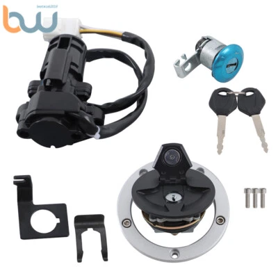 Juego de bloqueo de tapa de gas combustible interruptor de encendido para Kawasaki Ninja ZX6R ZX10R Z1000SX 1000 Foto 1 de 4