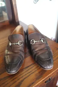 Authentic GUCCI Brown Horsebit Leather Loafers size 7 Italy Betis Glamour - Picture 1 of 12
