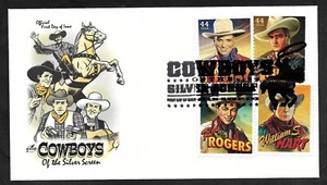 #4446-4449 (4449a) 44c Silver Screen Cowboys - ArtCraft FDCB4 Se-Tenant - Picture 1 of 2