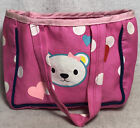 6” x 3” Pink Top Handle Bag With Polkadots With Polar Bear Character