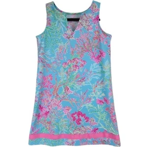 Pappagallo Girls Ella Dress Size Large Pique Coral Vacation Kidcore Floral - Picture 1 of 6