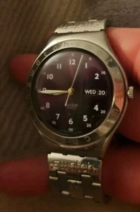 1996 Swatch Irony Watch for Men and Women Dark Red Dial Swatch Steel Watches - Picture 1 of 11
