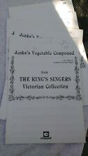 Choral sheet music TTBB Jenks's Vegetable Compound x4 King's Singers Victorian