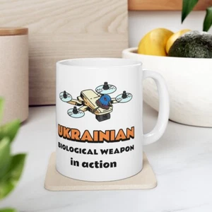 Divertida taza de café meme ""Arma biológica ucraniana en acción"" | taza de cerámica 11 oz - Imagen 1 de 9