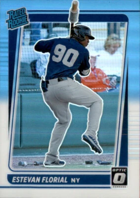 2021 Panini Donruss Optic - Rated Rookie Estevan Florial #76 Carolina Blue Prizm - Image 1 of 2