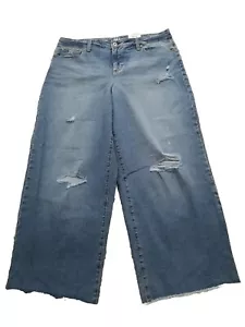 Style & Co Womens Womens Curvy High Rise Wide Leg Crop JEANS Hang NWT MedWash 14 - Picture 1 of 14