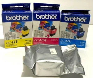 SEALED BROTHER LC41 PRINTER INK CARTRIDGE LOT ~ BLUE YELLOW MAGENTA + - Picture 1 of 3
