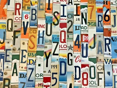 Worn & Faded License Plate Letters and Numbers to Build Your Own Signs - Image 1 of 2