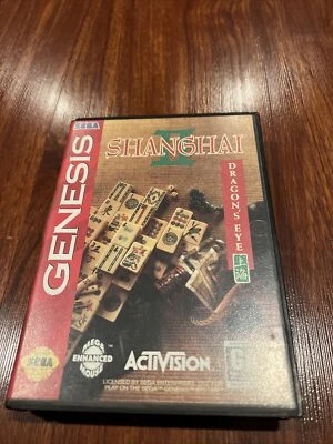Shanghai II 2 Dragon's Eye (Sega Genesis, 1994) Cartridge Manual & Case Included - Image 1 of 4