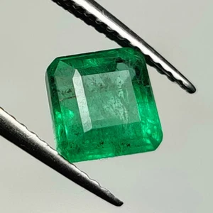 Certified 1.76 CT - Natural Emerald Square Shape Good Luster Zambian - 6657 - Picture 1 of 2