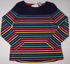 NWT Joules Harbour Luxe Navy Blue/SPARKLY RAINBOW STRIPES Knit Top US 6/S GREAT