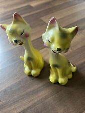 vintage salt and pepper pots Siamese cats lovely colours 1960s or earlier