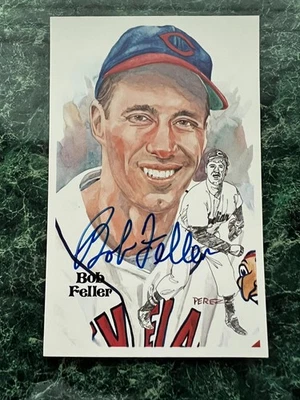 1981 Боб Феллер "Cleveland Indians" (HOF) подпись Перес-Стил открытка сертификат подлинности - Изображение 1 из 3