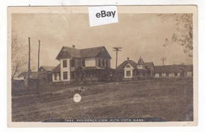 1912 RPPC ALTA VISTA KANSAS DIRT ROAD RESIDENZ ZUHAUSE ALTE POSTKARTE KS ZERCHER - Bild 1 von 2