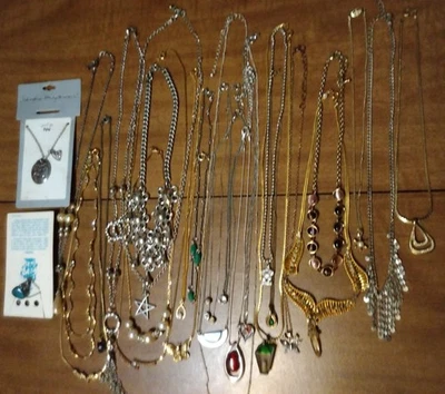 Винтажный мод подвеска тонкий 28 ожерелье лот Diff Sz Lgth возраста стиль цвет износ Craft искусства - Изображение 1 из 4