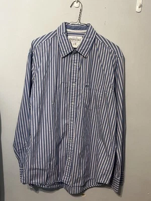Camisa Para Hombre Aeropostale Azul Blanco Rojo Rayas Abotonada Manga Larga Algodón L Foto 1 de 4