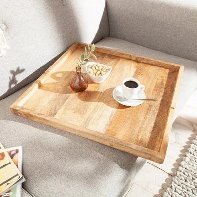 Massives Tablett MAKASSAR 50cm Mangoholz Servierbrett Holztablett Servierplatte - Bild 1 von 4