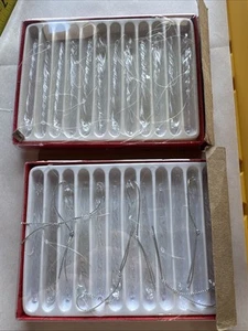 Kurt S Adler Clear Glass Icicle Crystal Twisted Christmas Ornaments 24 Pc 3 1/2” - Picture 1 of 8