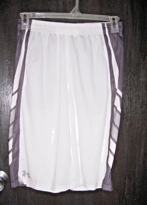 Under Armour HeatGear Loose Youth Boys Large Shorts NWT--White and Grey - Image 1 of 4