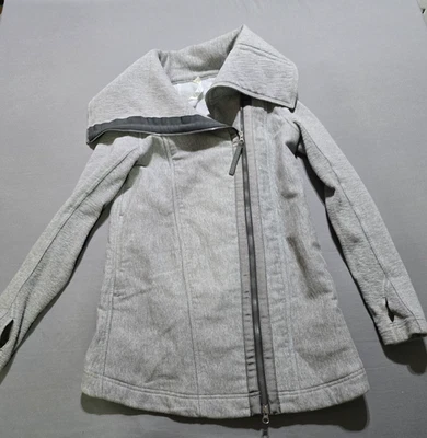Lululemon Jacket Womens 6 Virasana Wrap Blanket Moto Asymmetric Coat Shawl gray - Image 1 of 4