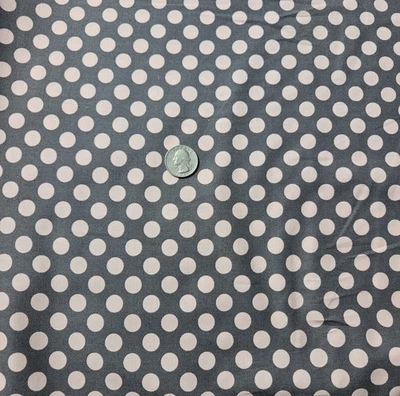 Michael Miller Cotton Fabric Pink Gray Polka Dots Ta Dot Quilting Sewing BTY New - Image 1 of 4
